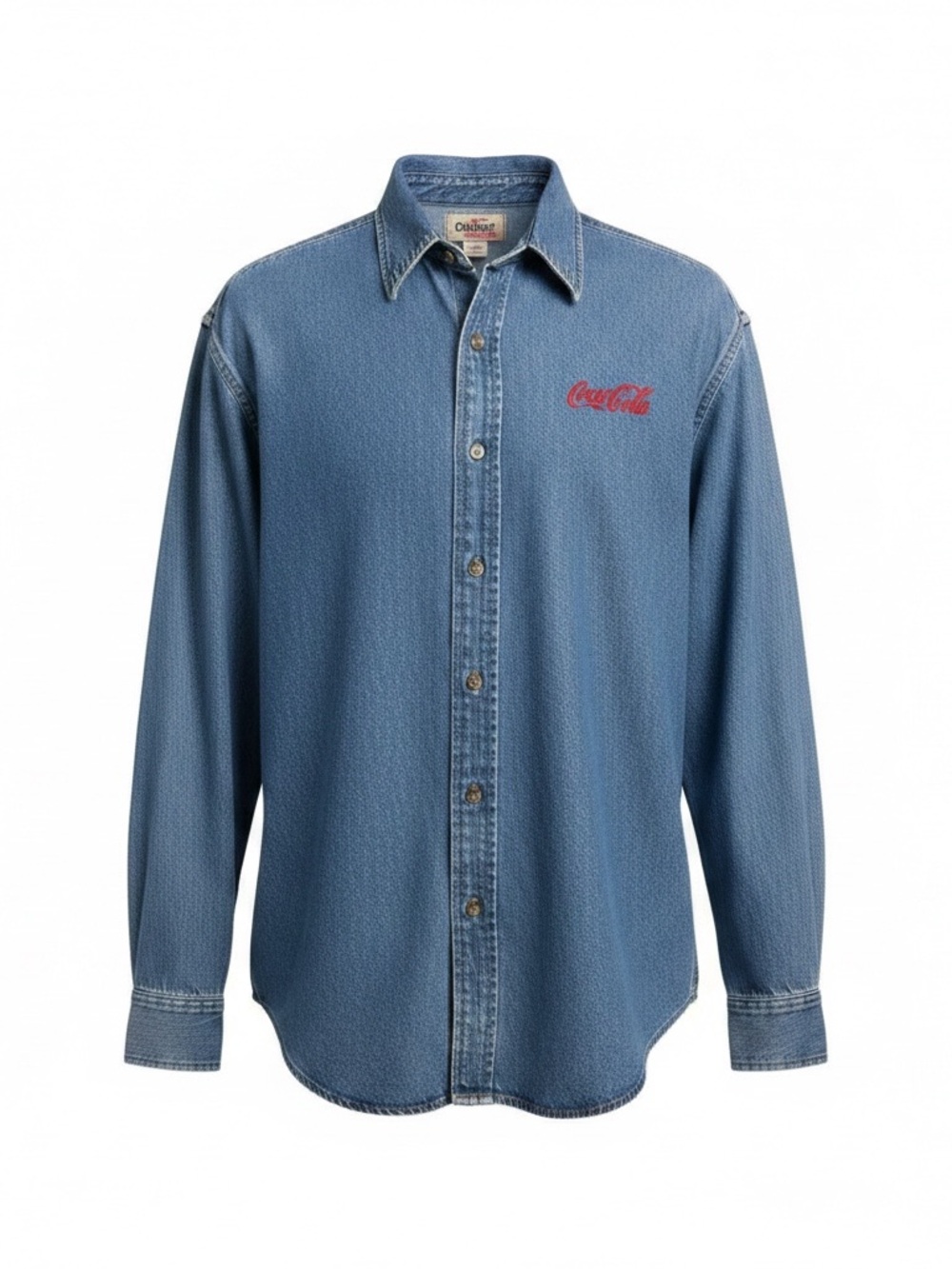 Coca-Cola Blue Denim Shirt with Red Logo